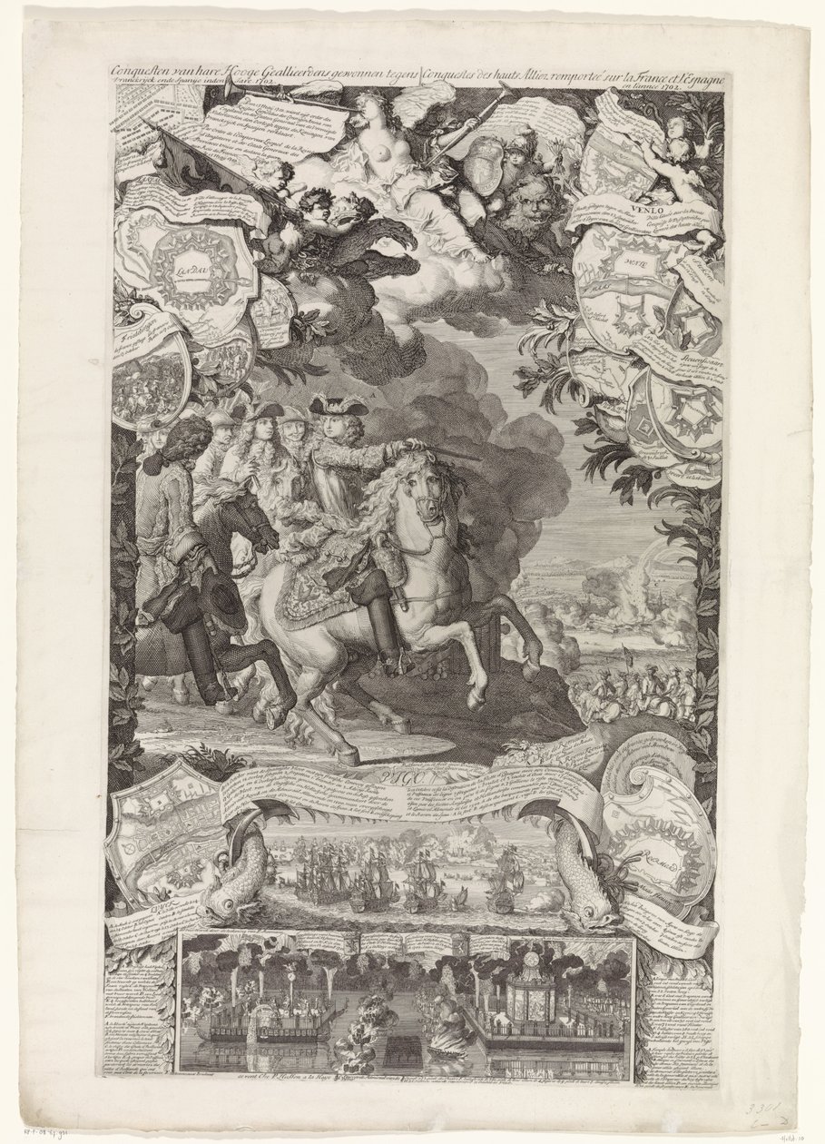 Vittoria degli alleati su francesi e spagnoli, 1702 da Daniël Marot (I)