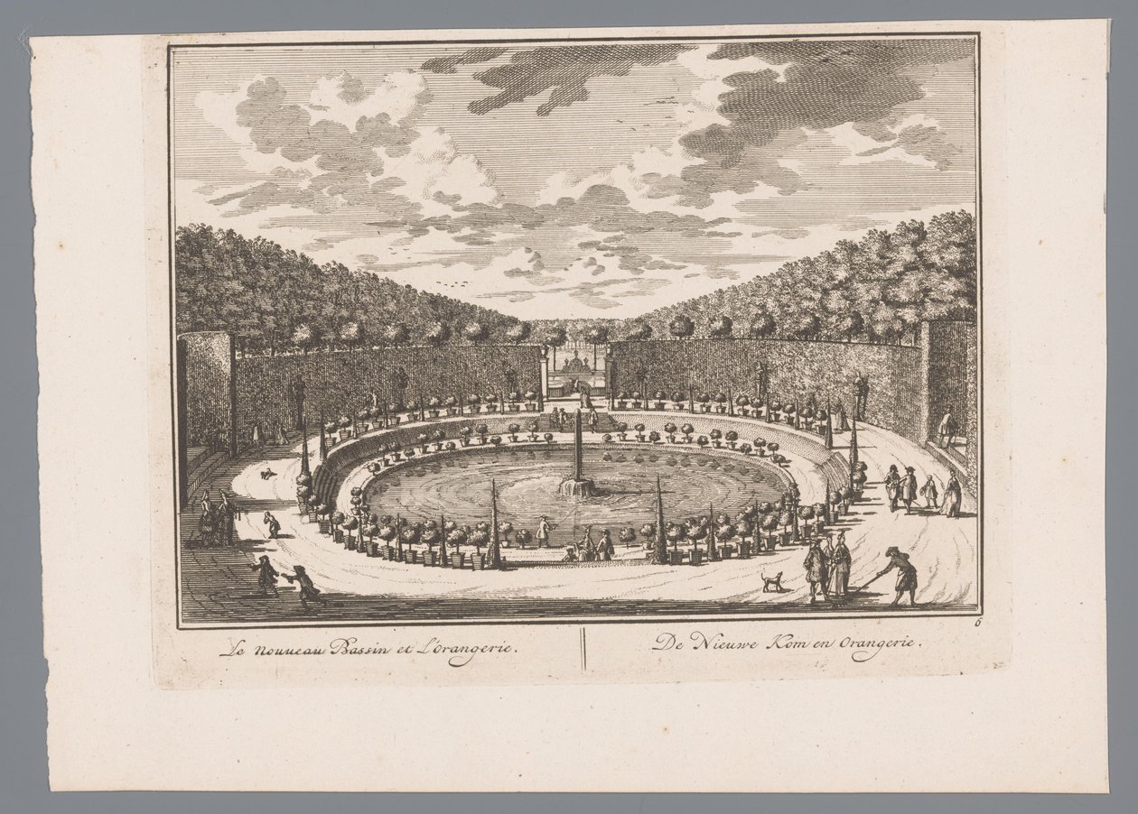 Vista su uno stagno con fontana nel giardino del Castello di Zeist da Daniël Stopendaal
