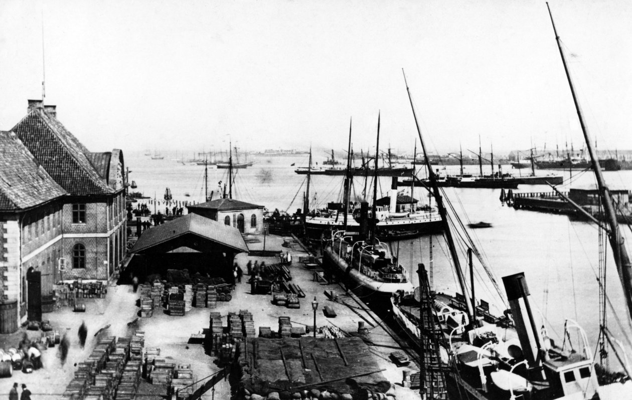 Porto di Copenaghen, c.1880 da Danish Photographer