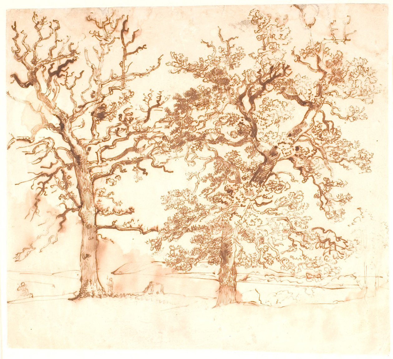 Paesaggio con grandi querce in primo piano da Dankvart Dreyer