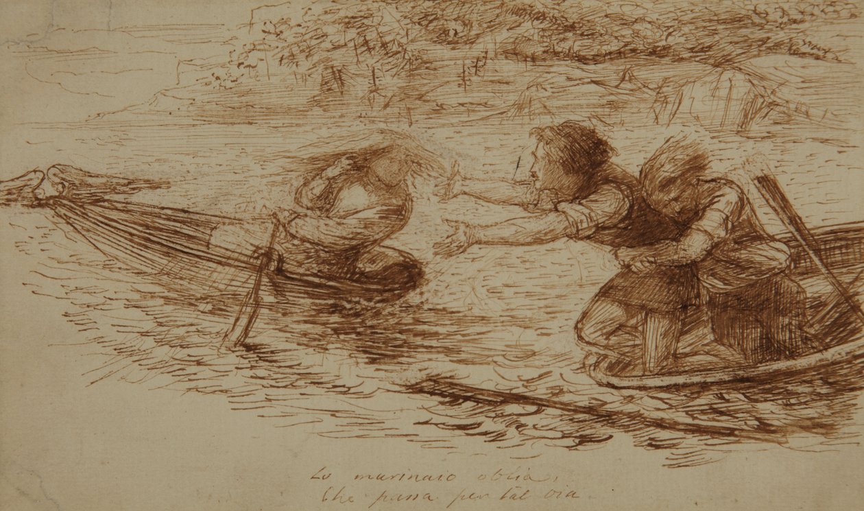 Barcaioli e sirena, c.1853 da Dante Gabriel Charles Rossetti