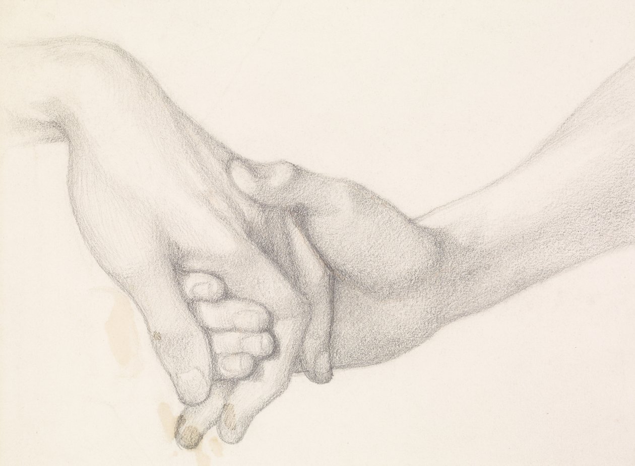 Il sogno di Dante al momento della morte di Beatrice - Studio di Dante che tiene la mano dell