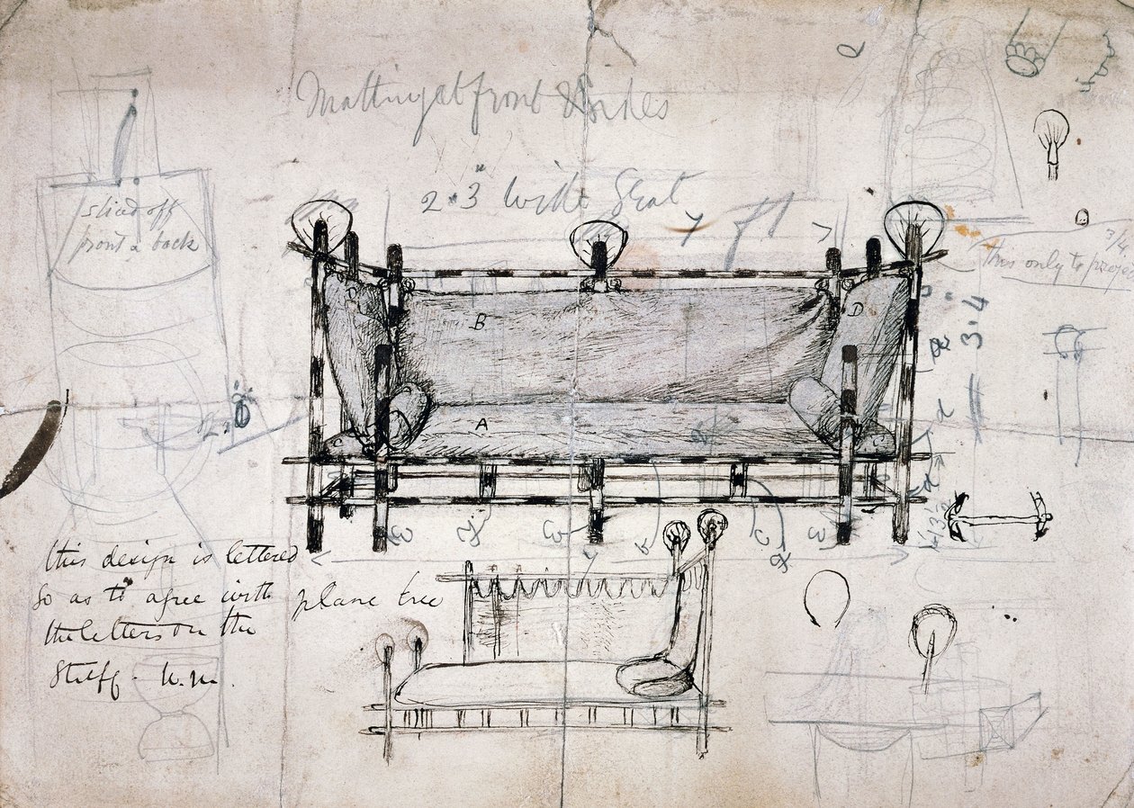 Progetto per divano da Dante Gabriel Charles Rossetti
