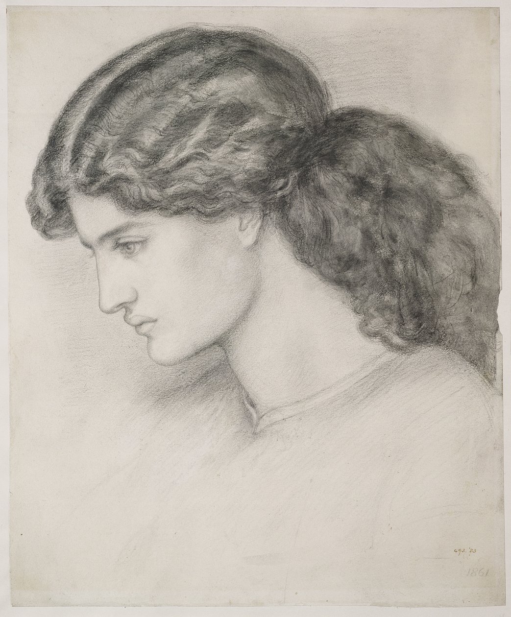Testa di una donna, 1861 da Dante Gabriel Charles Rossetti