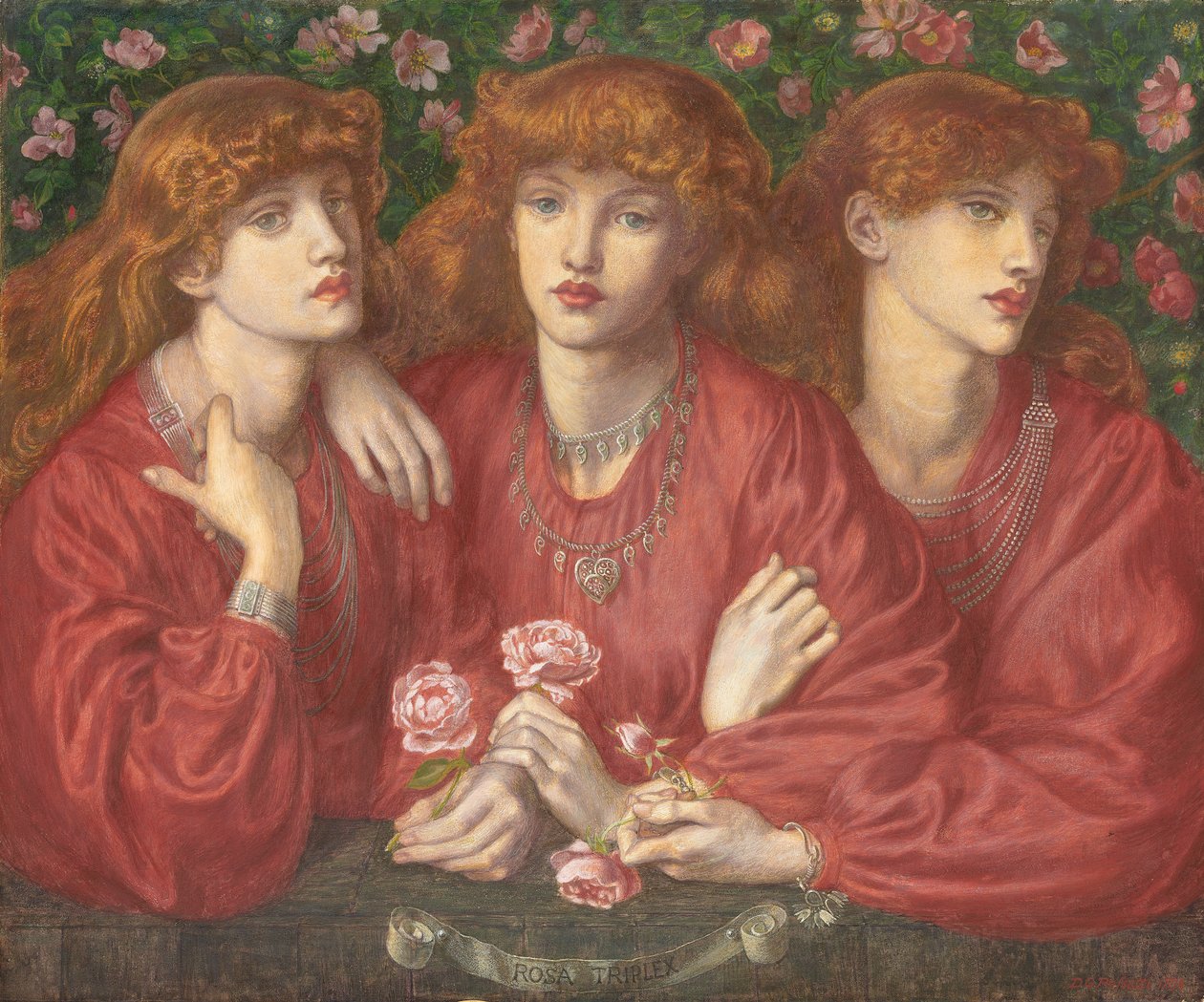 Rosa Triplex: Un triplo ritratto di May Morris, 1874 da Dante Gabriel Charles Rossetti