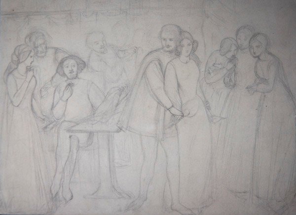 Studio per Benedick e Beatrice da Dante Gabriel Charles Rossetti