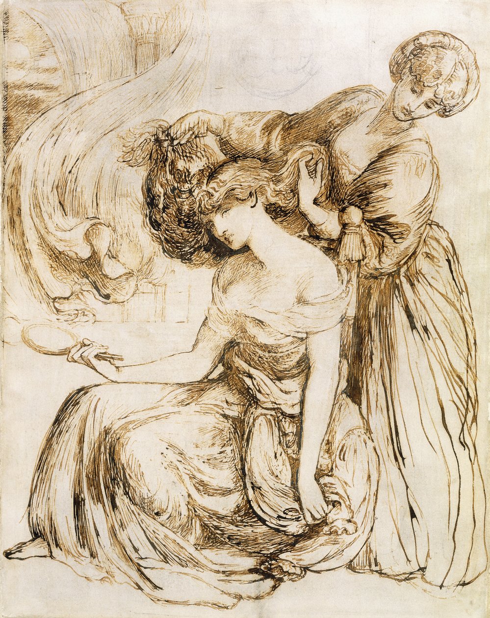 Studio per la canzone della morte di Desdemona: Otello, Atto IV, Scena III da Dante Gabriel Charles Rossetti