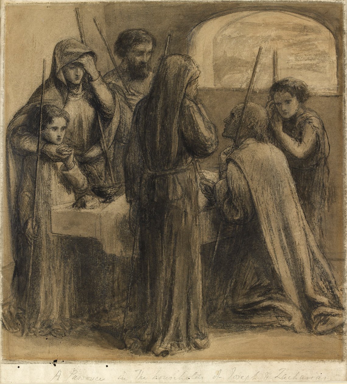 Una Pasqua nella casa di Giuseppe e Zaccaria, c. 1850 da Dante Gabriel Rossetti