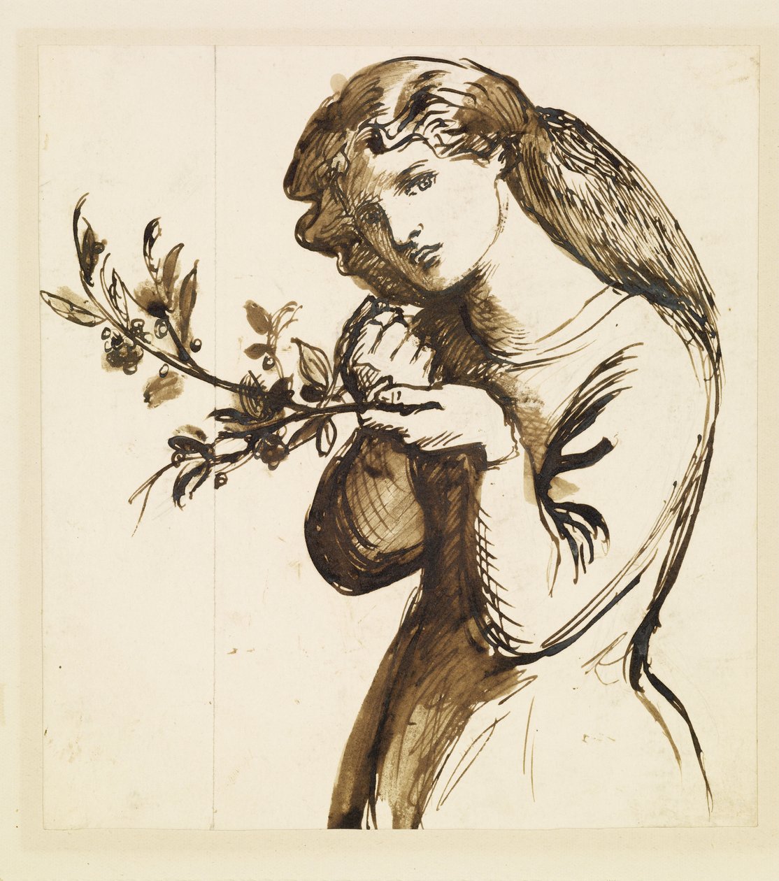 Femmina - Studio di una ragazza che mangia ciliegie da Dante Gabriel Rossetti