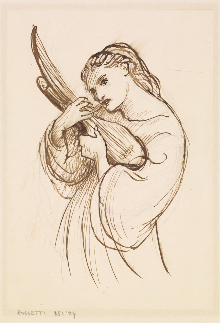 Ragazza con strumento musicale da Dante Gabriel Rossetti