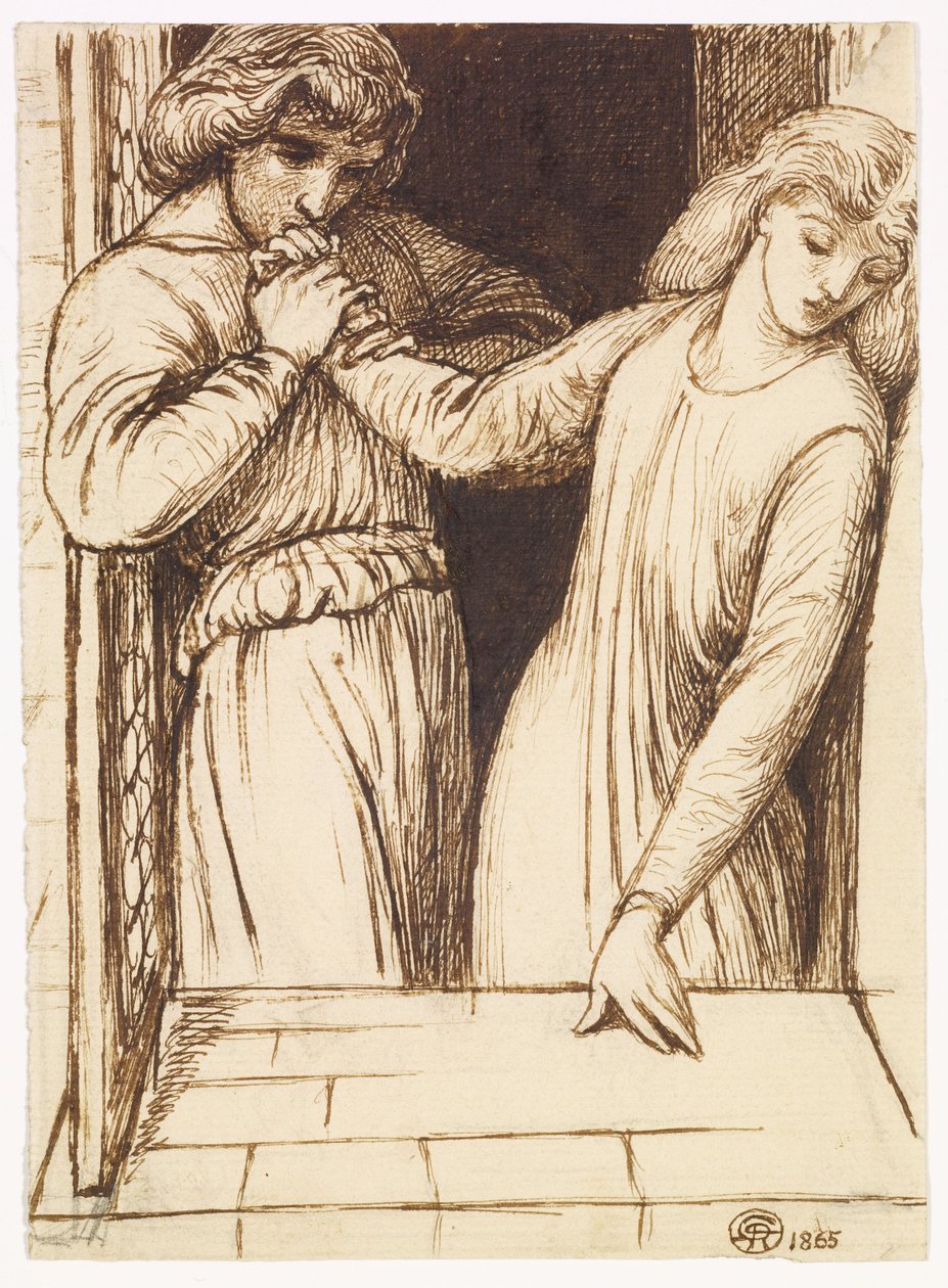Amleto e Ofelia - Studio compositivo da Dante Gabriel Rossetti