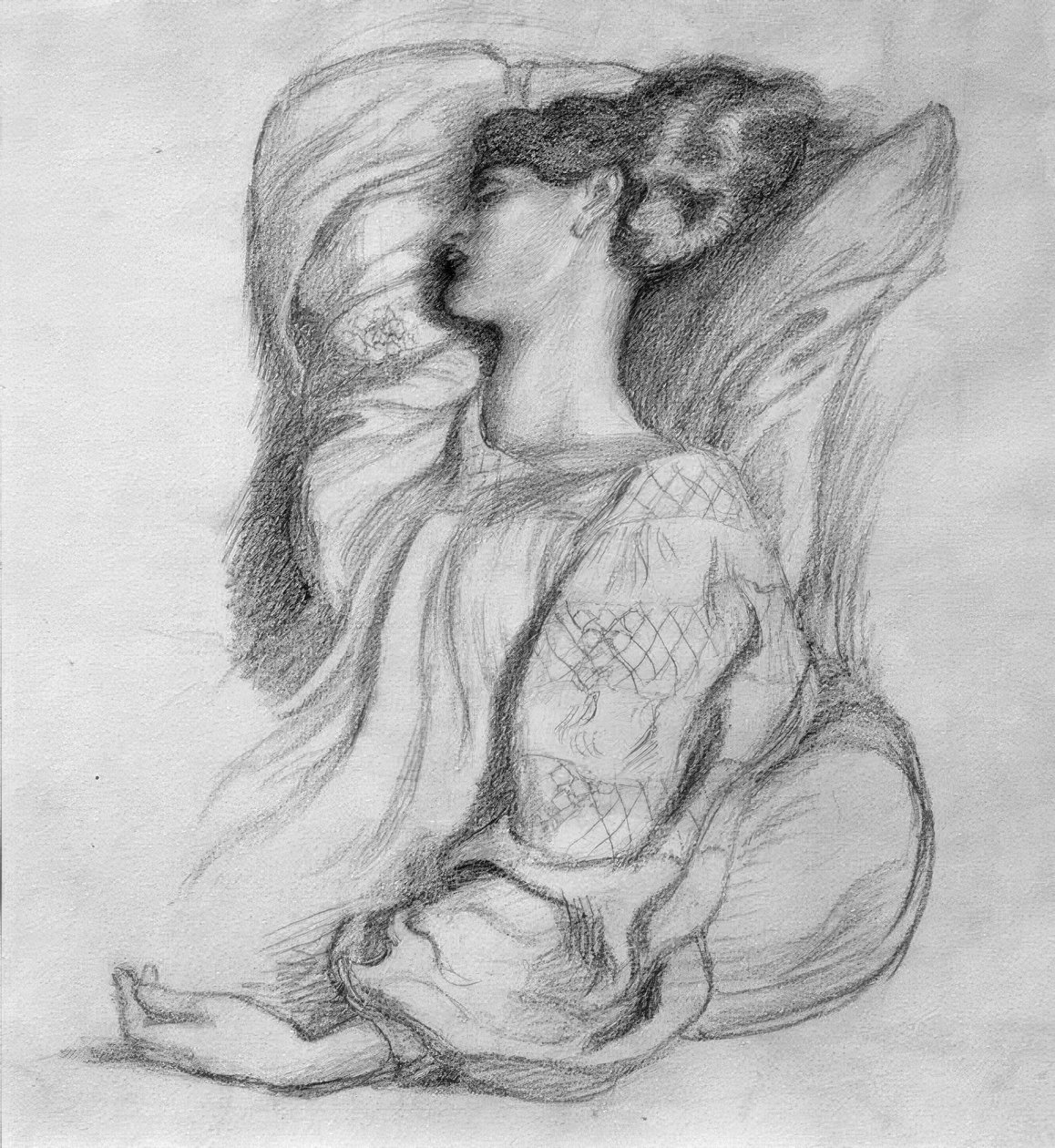 Jane Morris in abito islandese da Dante Gabriel Charles Rossetti
