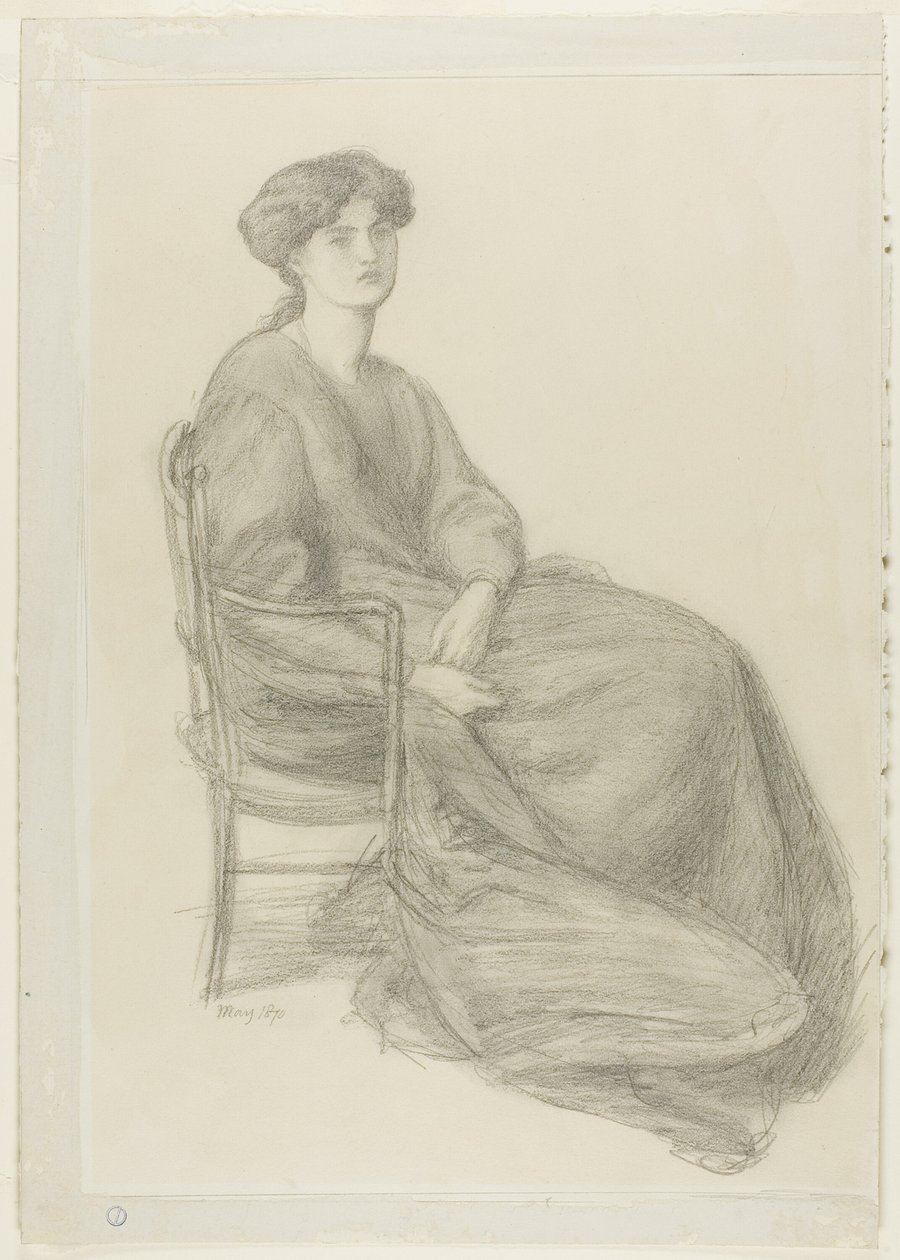 Signora William Morris seduta su una sedia da Dante Gabriel Rossetti