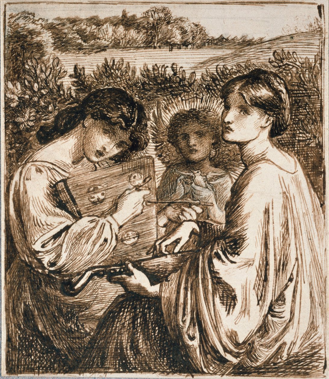 Studio per il Prato Fiorito da Dante Gabriel Rossetti