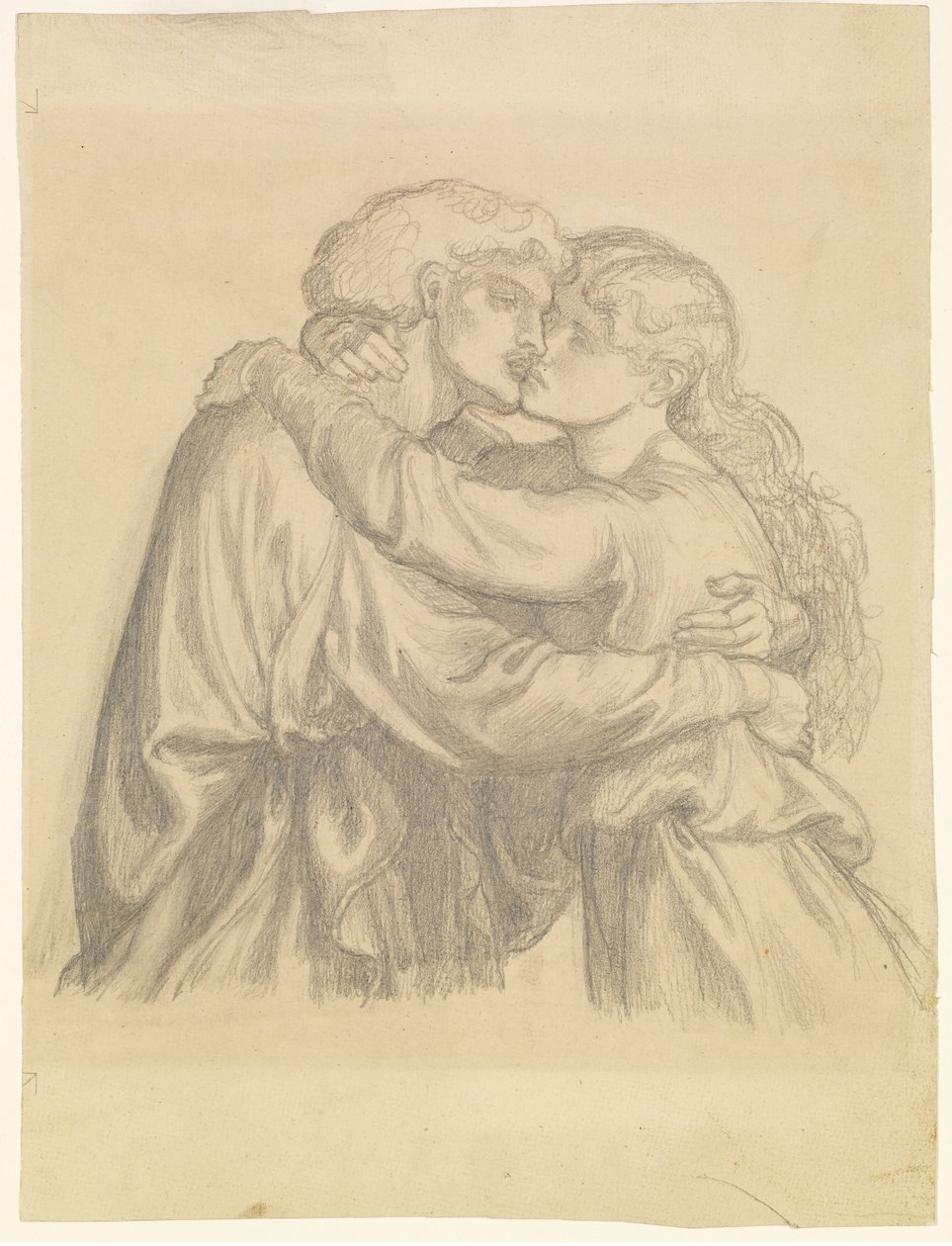 La Beata Damozel - Studio di due innamorati che si abbracciano da Dante Gabriel Rossetti