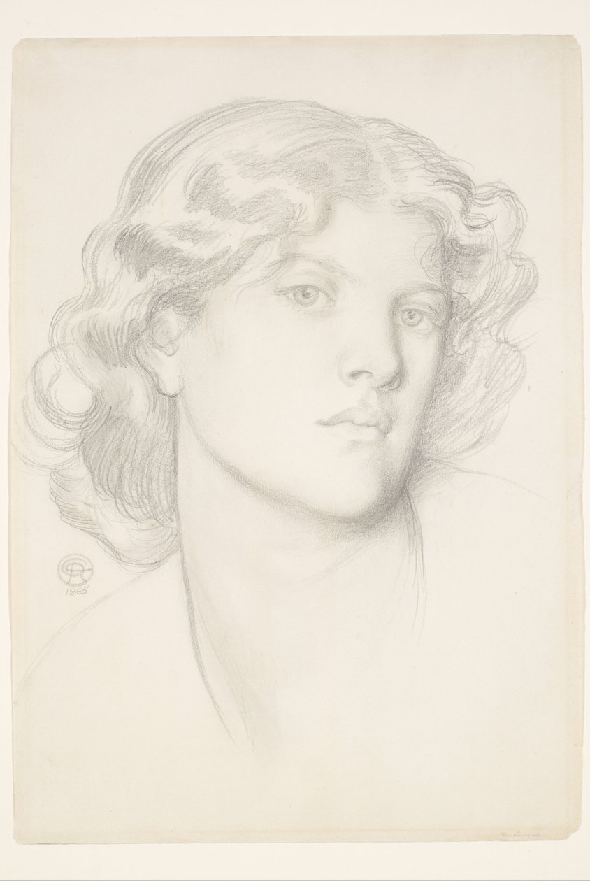 Il pergolato blu - Studio di testa femminile da Dante Gabriel Rossetti