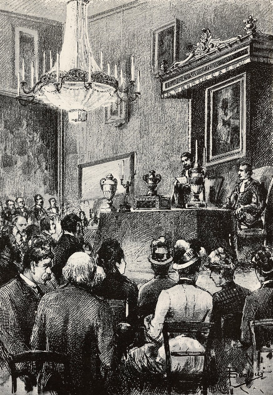 Elezione dei Reggenti nella Repubblica di San Marino, incisione da un disegno di Dante Paolocci, da L