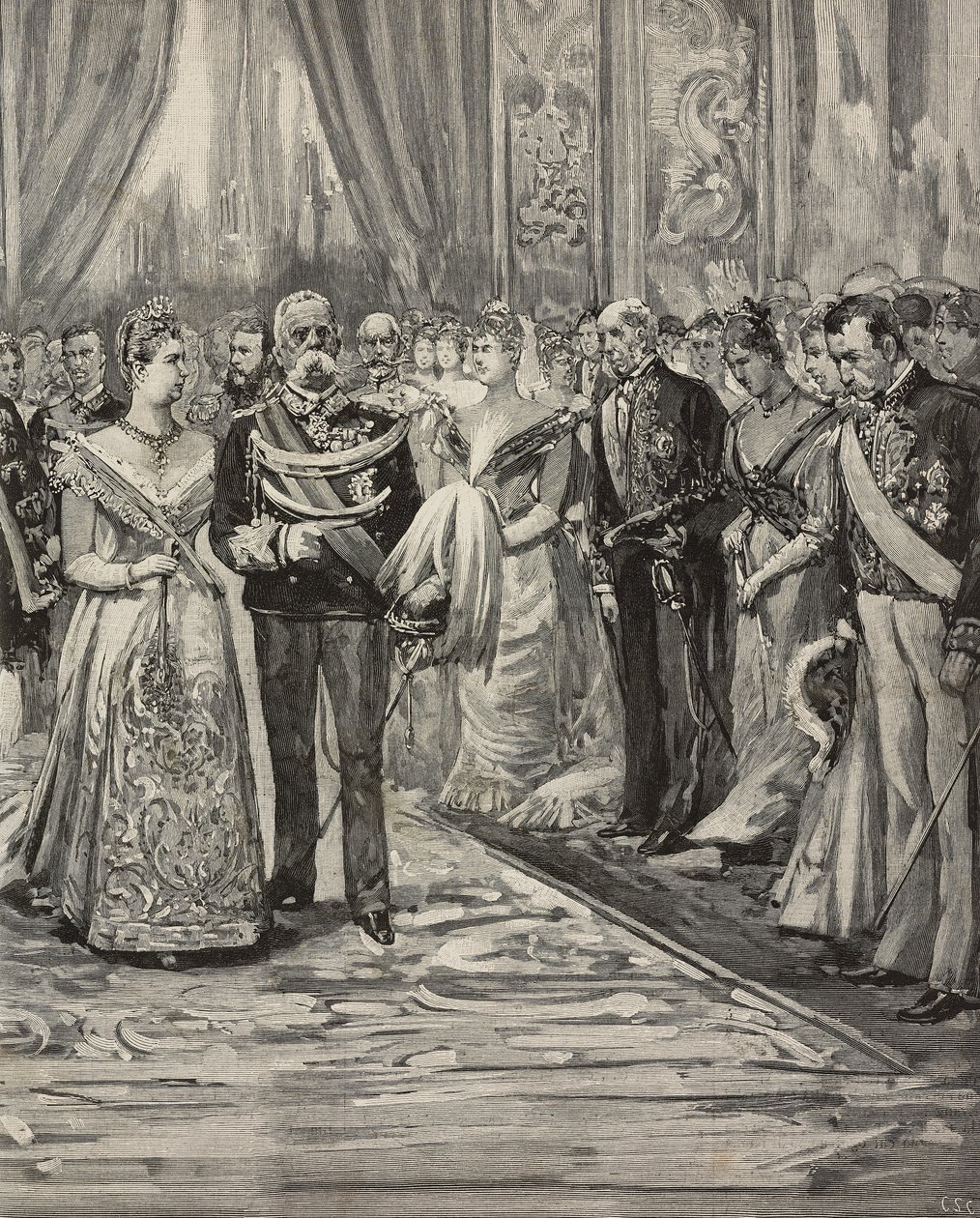Umberto I e Margherita di Savoia al concerto in occasione delle loro nozze d