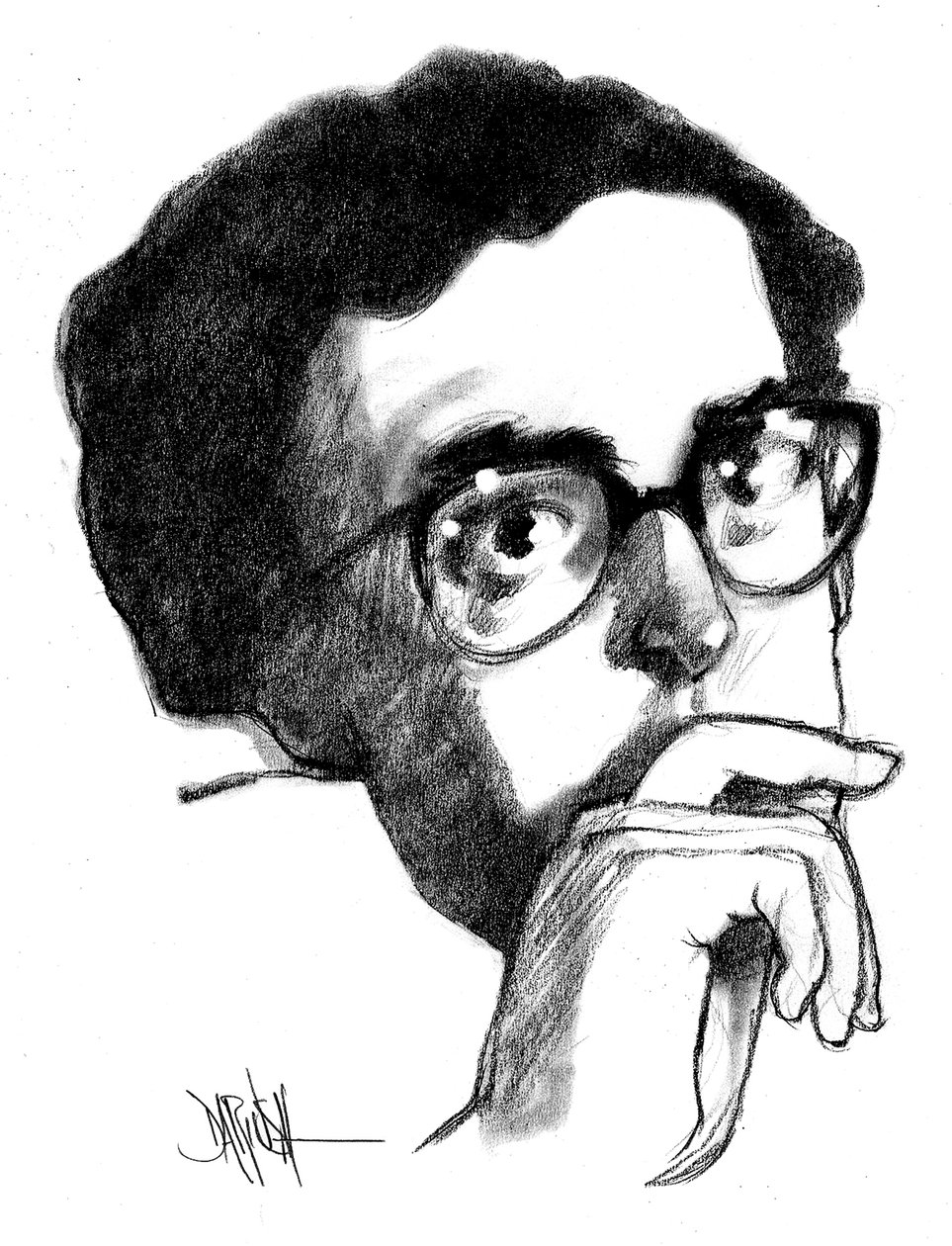 Adriano Romualdi (disegno digitale a matita colorata) da Dariush Radpour