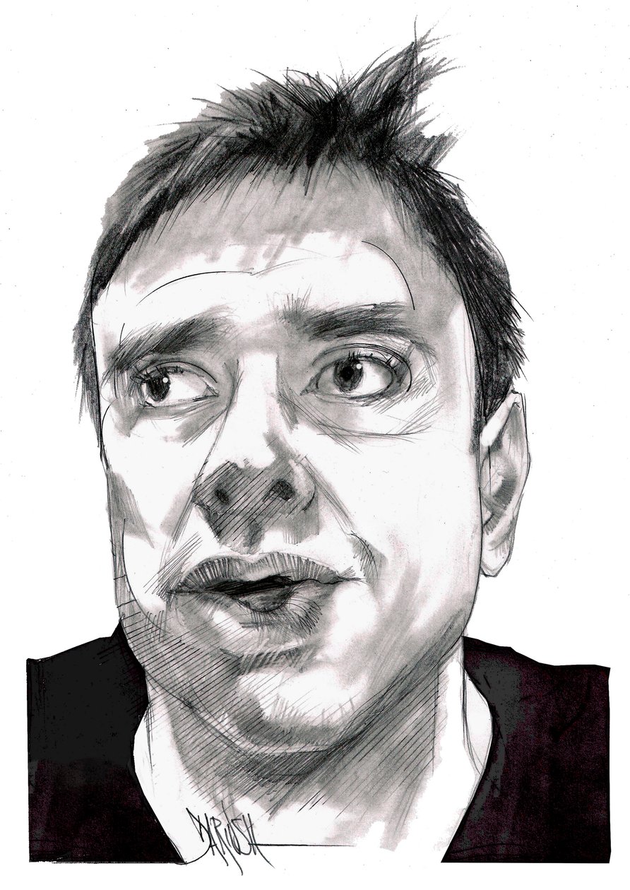 Alessandro Di Battista, 2023 (disegno digitale a matita colorata) da Dariush Radpour