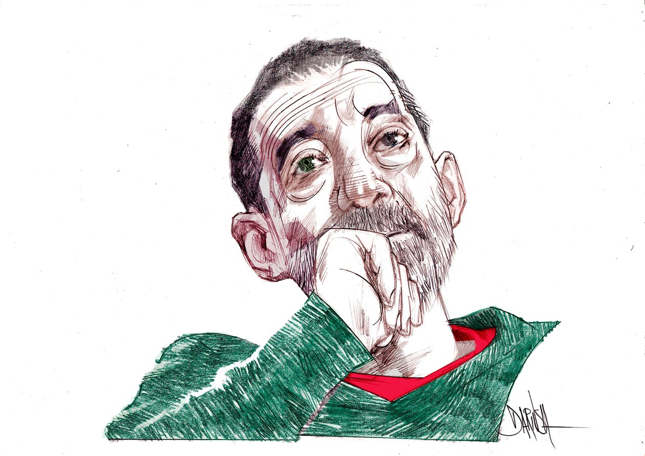 Emanuele Trevi, 2021 (disegno digitale a matita colorata) da Dariush Radpour