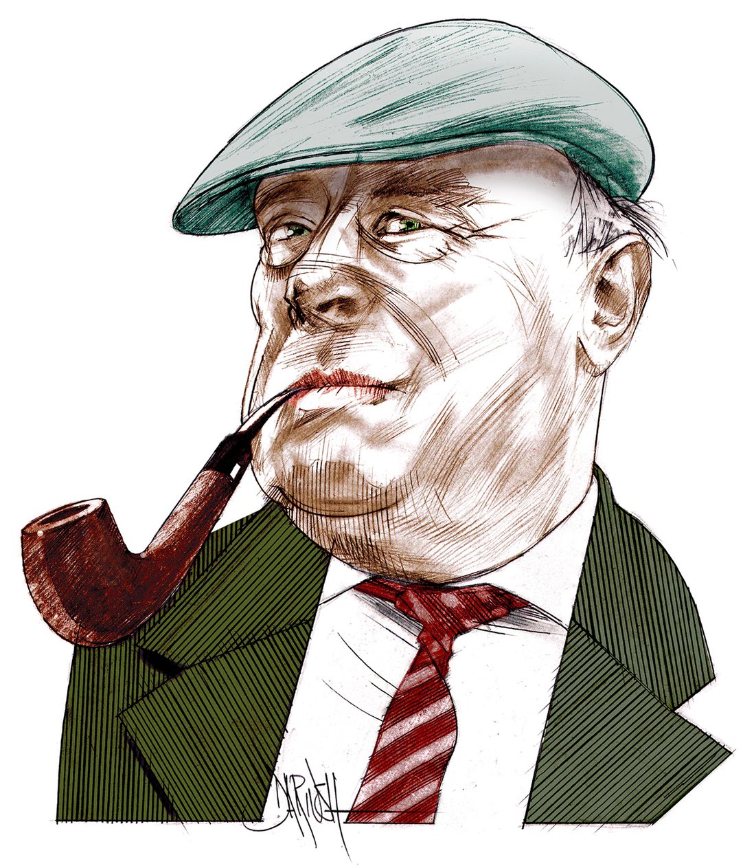 Ernst Von Salamon, 2021 (disegno digitale a matita colorata) da Dariush Radpour