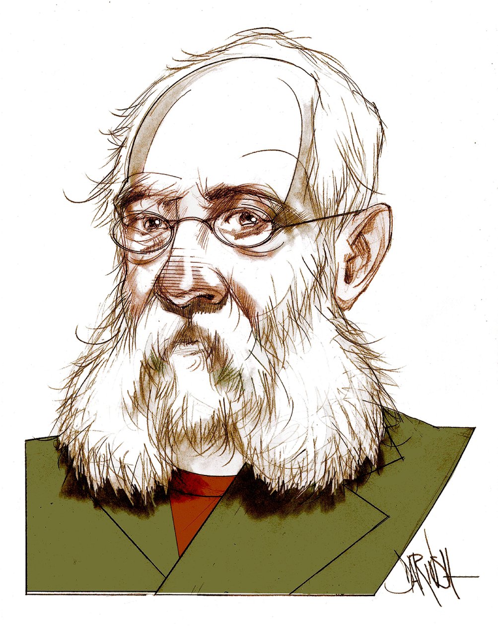 Ferdinando Petruccelli Di Gattina , 2016 (disegno digitale a matita colorata) da Dariush Radpour