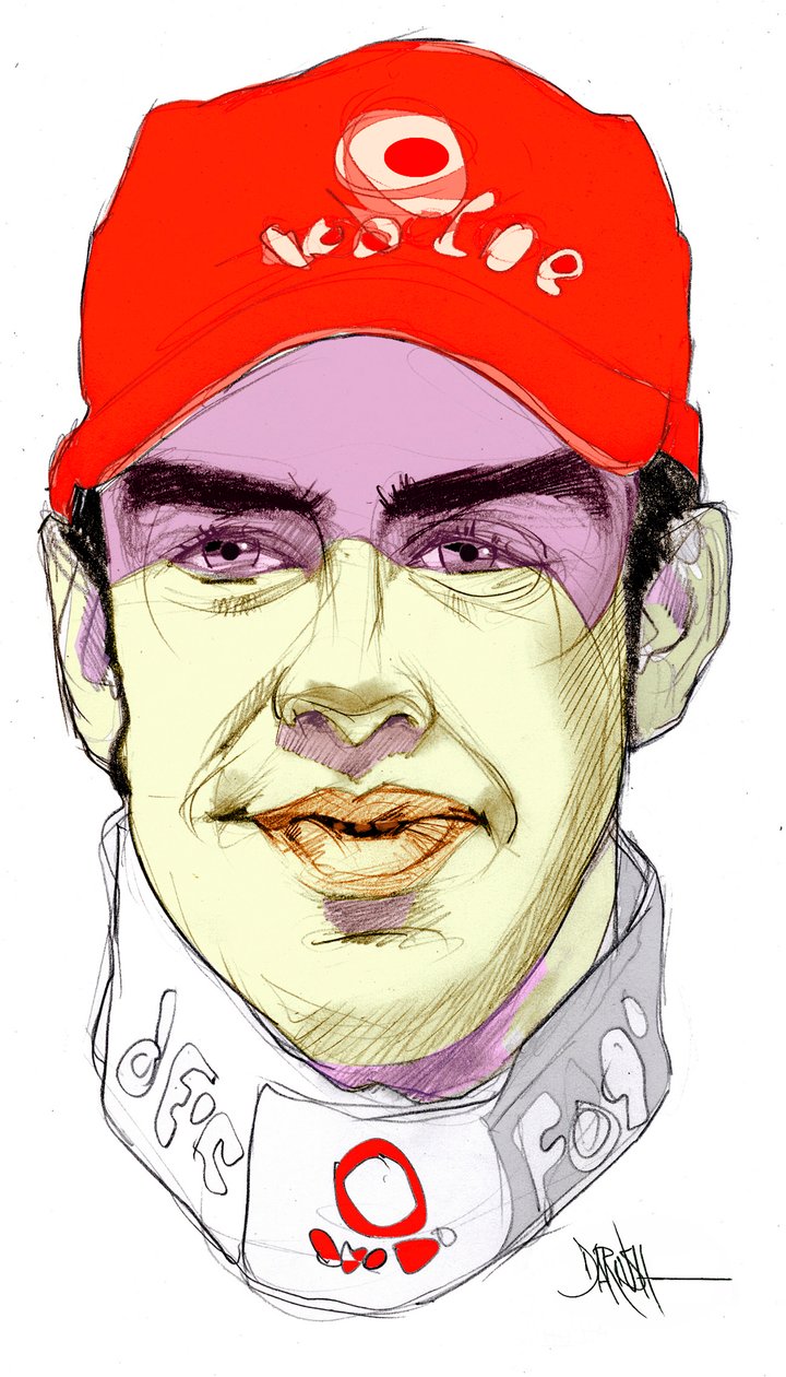 Fernando Alonso Díaz (disegno digitale a matita colorata) da Dariush Radpour
