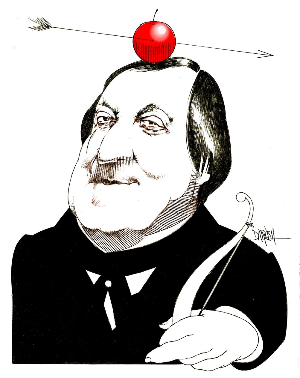 Gioachino Rossini, 2024 (disegno digitale a matita colorata) da Dariush Radpour