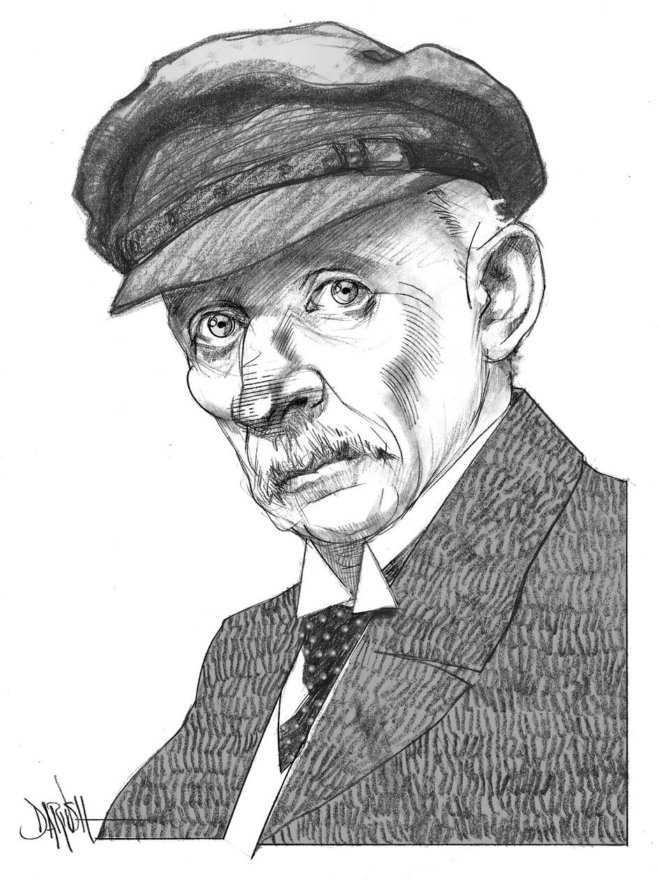 Gustav Meyrink, 2024 (disegno digitale a matita colorata) da Dariush Radpour