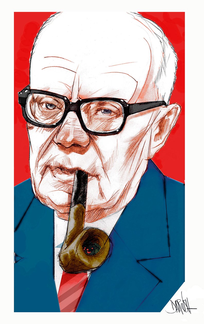 Sandro Pertini, 2022 (disegno digitale a matita colorata) da Dariush Radpour