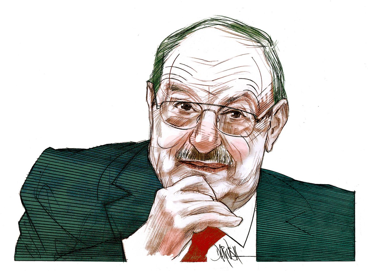 Umberto Eco (disegno digitale a matita colorata) da Dariush Radpour