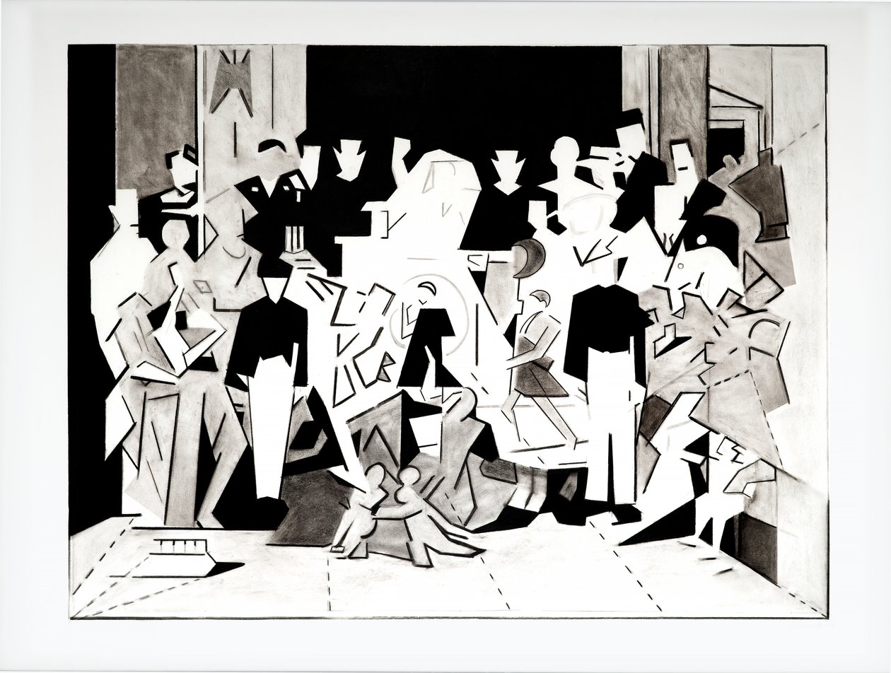 Ballata di Carlo e Di versione 2, 2018 (carboncino su carta) da Darren Coffield