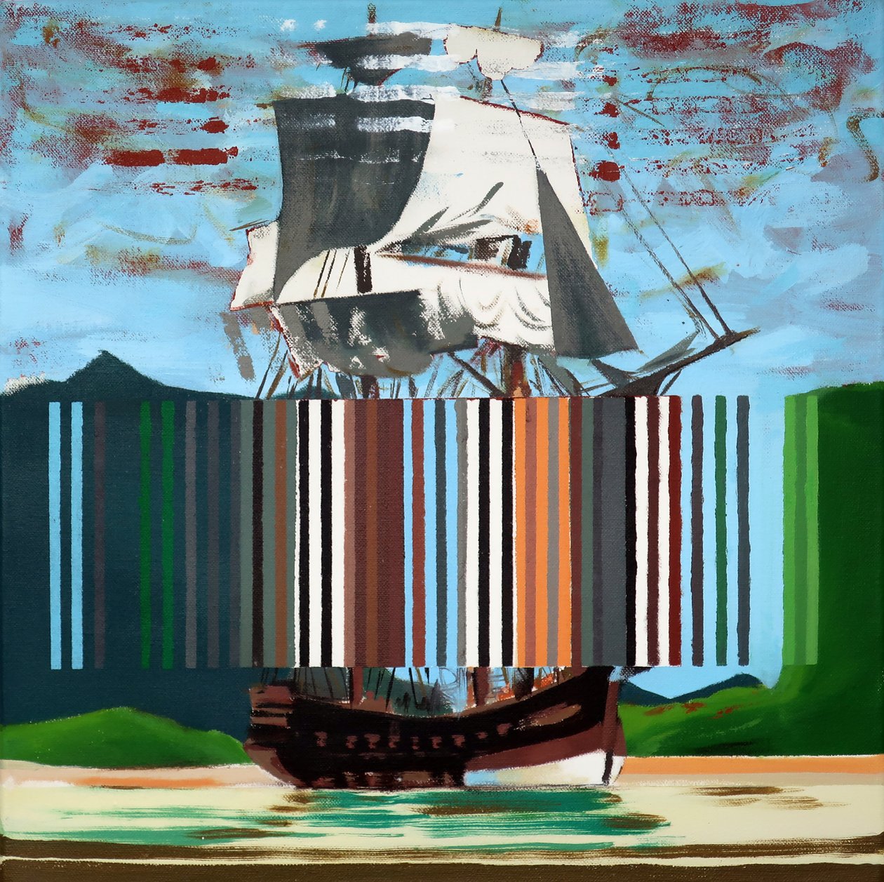 Bark Endeavour, 2019 (acrilico su tela) da Darren Coffield