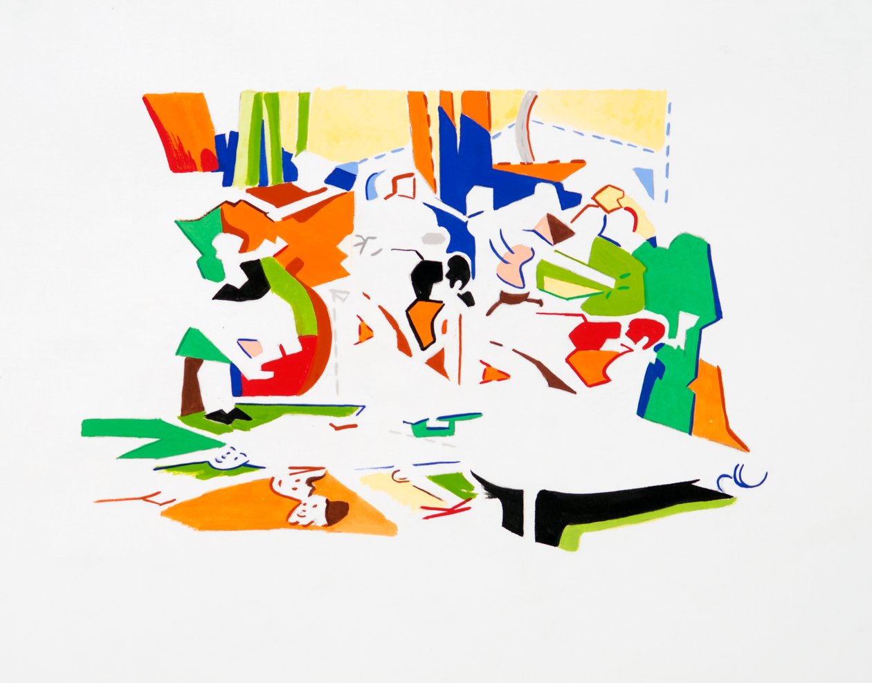 Festa di Pan (paesaggio), 2019 (gouache su carta) da Darren Coffield