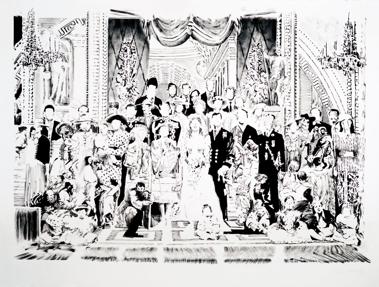 Scuola di Atene, 2006 (inchiostro indina su carta) da Darren Coffield