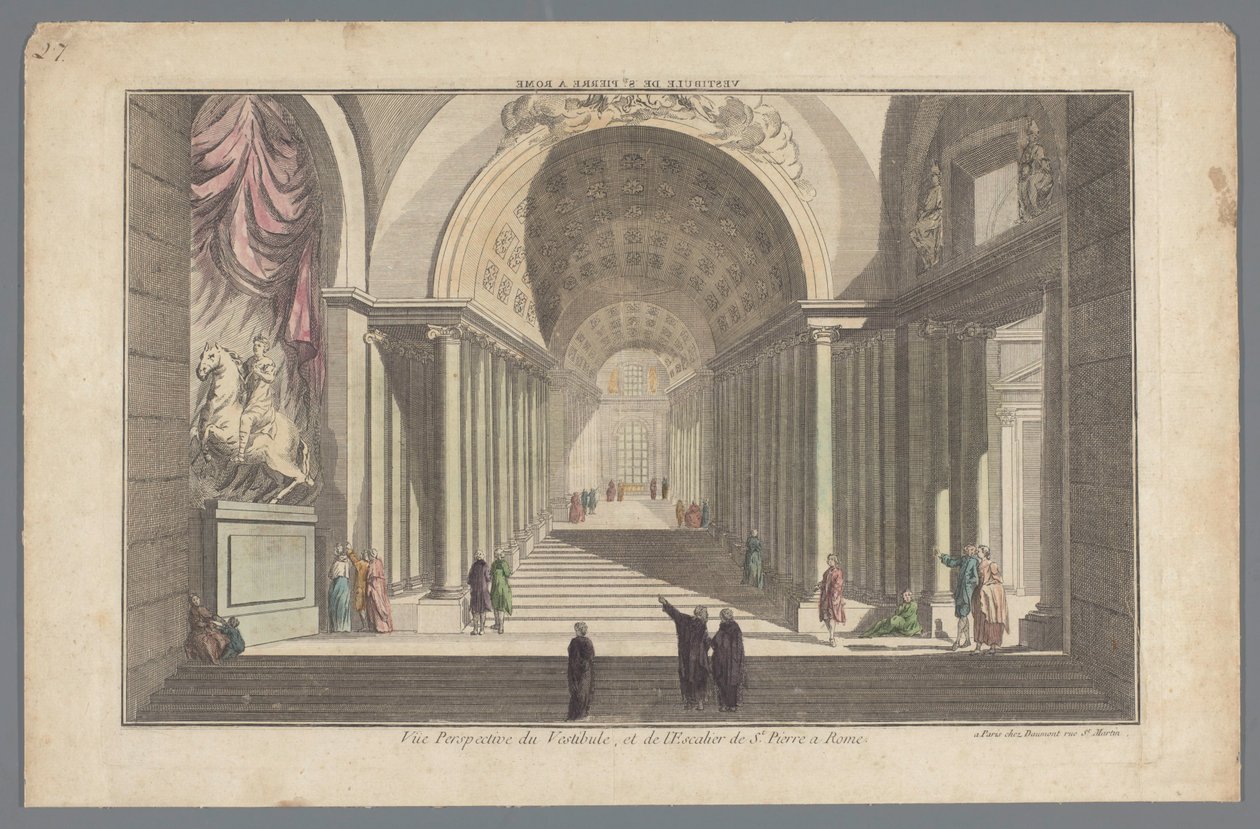 Vista del vestibolo e della scala di San Pietro a Roma da Daumont