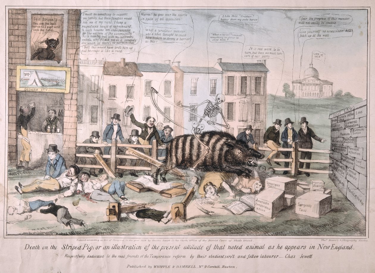 Morte sul maiale a strisce, 1839 da David Claypoole Johnston