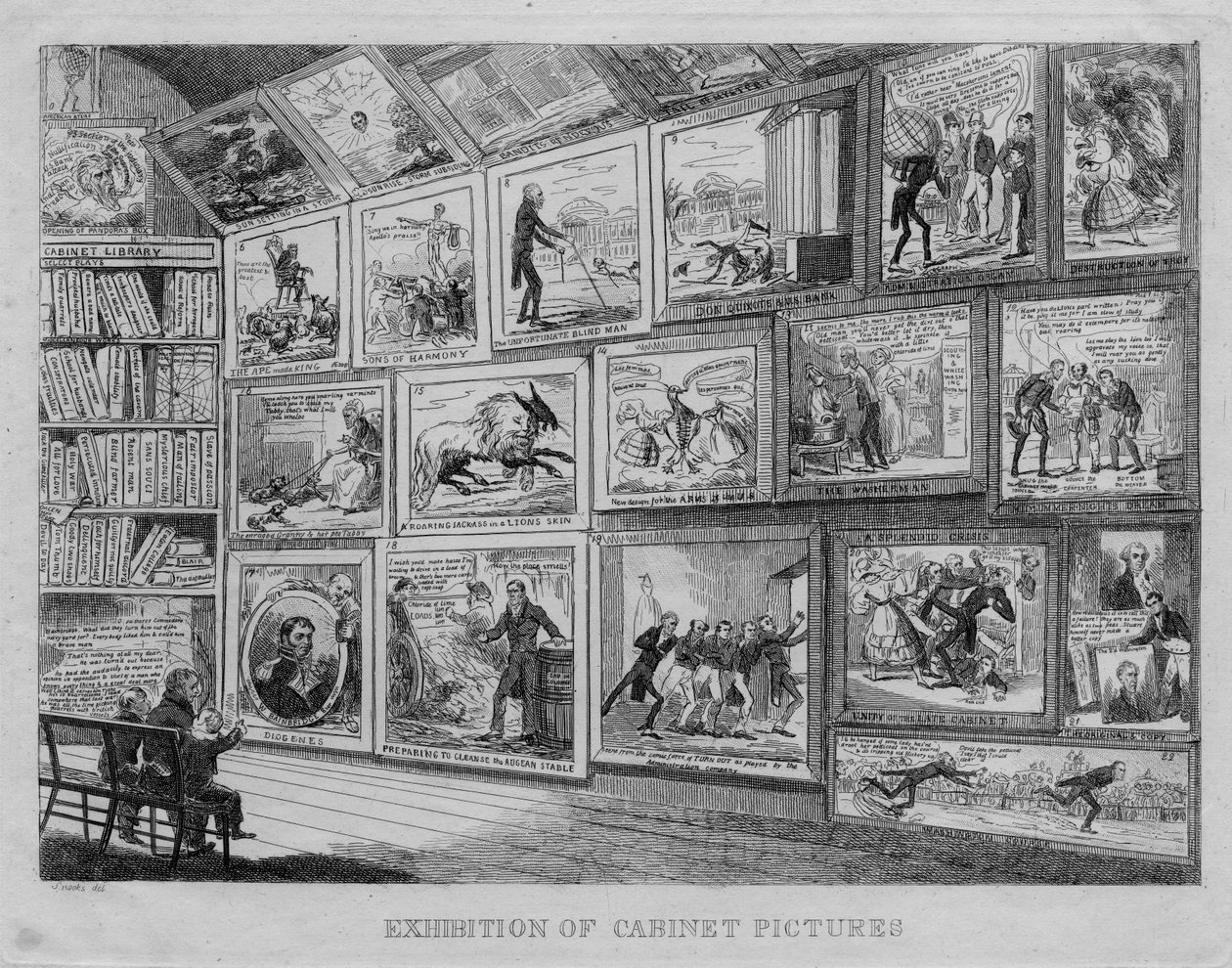 Esposizione di quadri da salotto, c.1831 da David Claypoole Johnston
