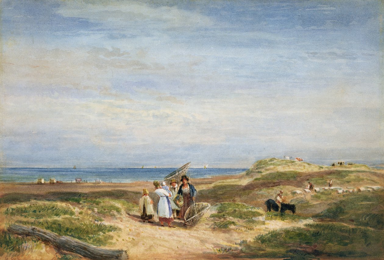 Banchi di sabbia asciutta a Barmouth, Galles del Nord, c.1830 da David Cox