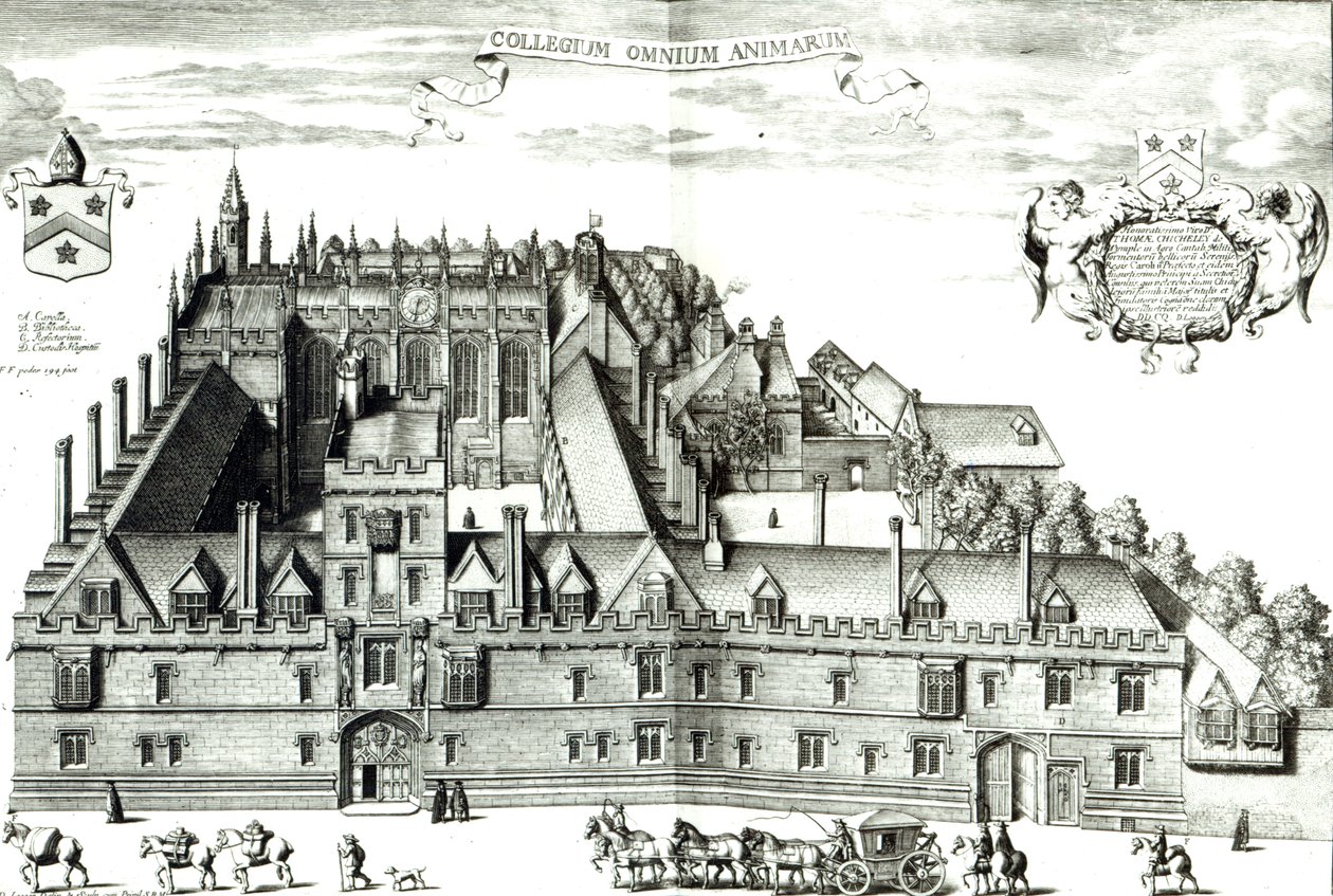 All Souls College, Università di Oxford, 1675 da David Loggan