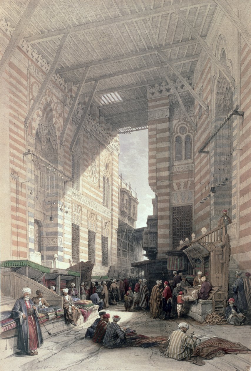 Bazar dei mercanti di seta, Il Cairo, da Egitto e Nubia, Vol.3 da David Roberts