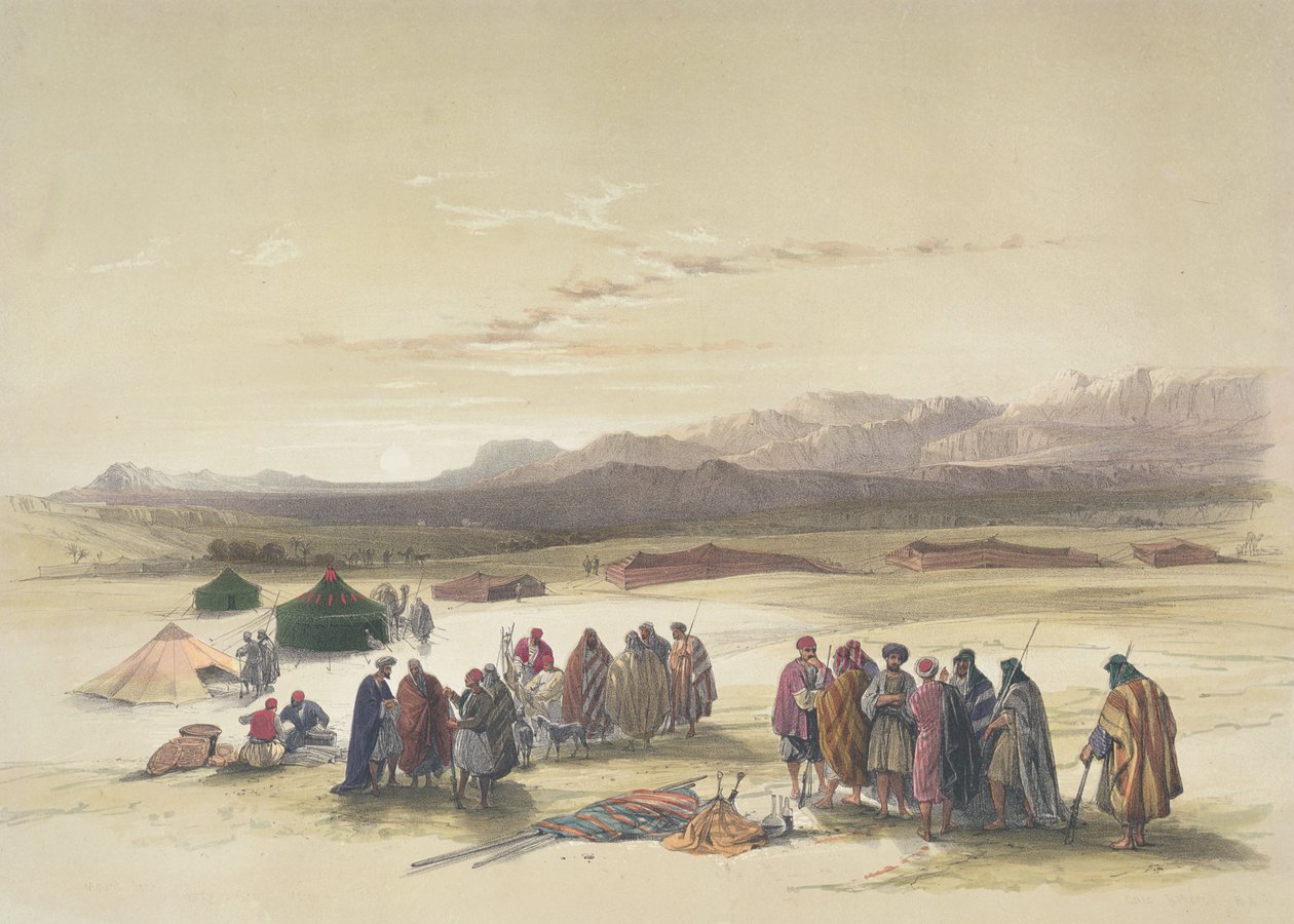Accampamento degli Alloeen in Wady Araba da David Roberts