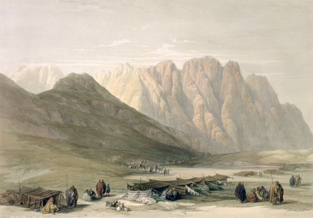 Accampamento degli Aulad-Said, Monte Sinai, 18 febbraio 1839, tavola 110 dal Volume III di 