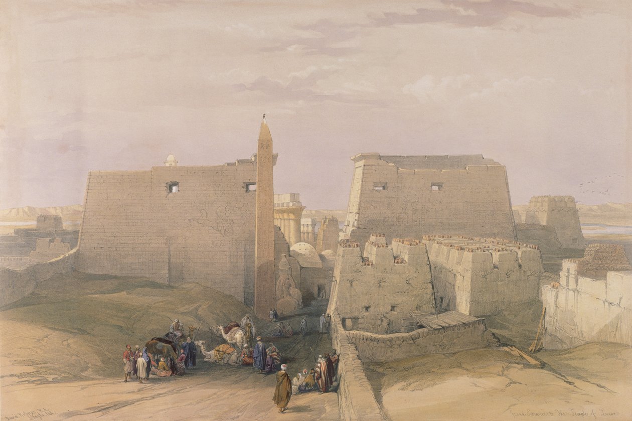 Grande ingresso al Tempio di Luxor, da Egitto e Nubia, Vol.1 da David Roberts