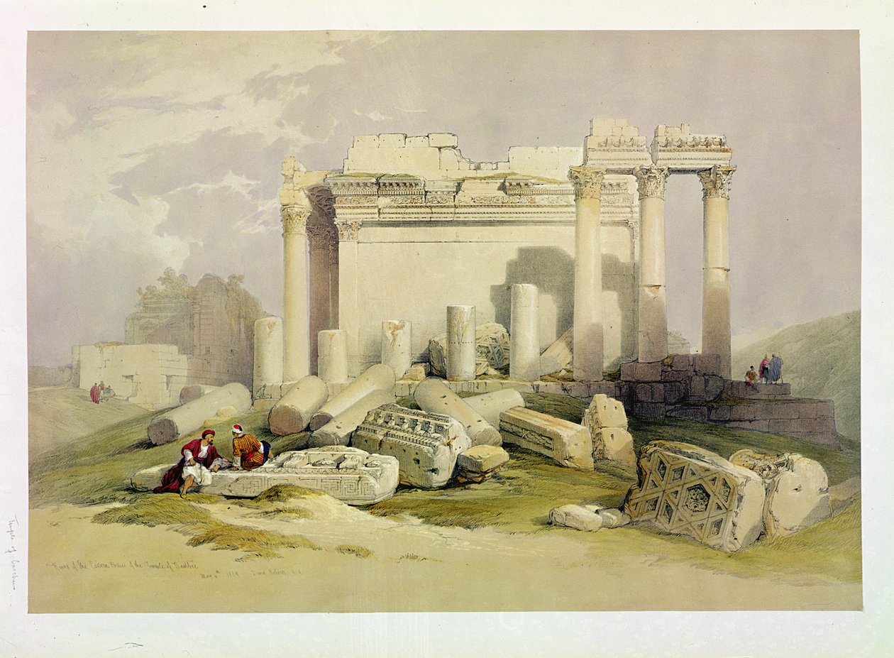 Rovine del portico orientale del Tempio di Baalbek, 6 maggio 1839, tavola 83 dal Volume II di 
