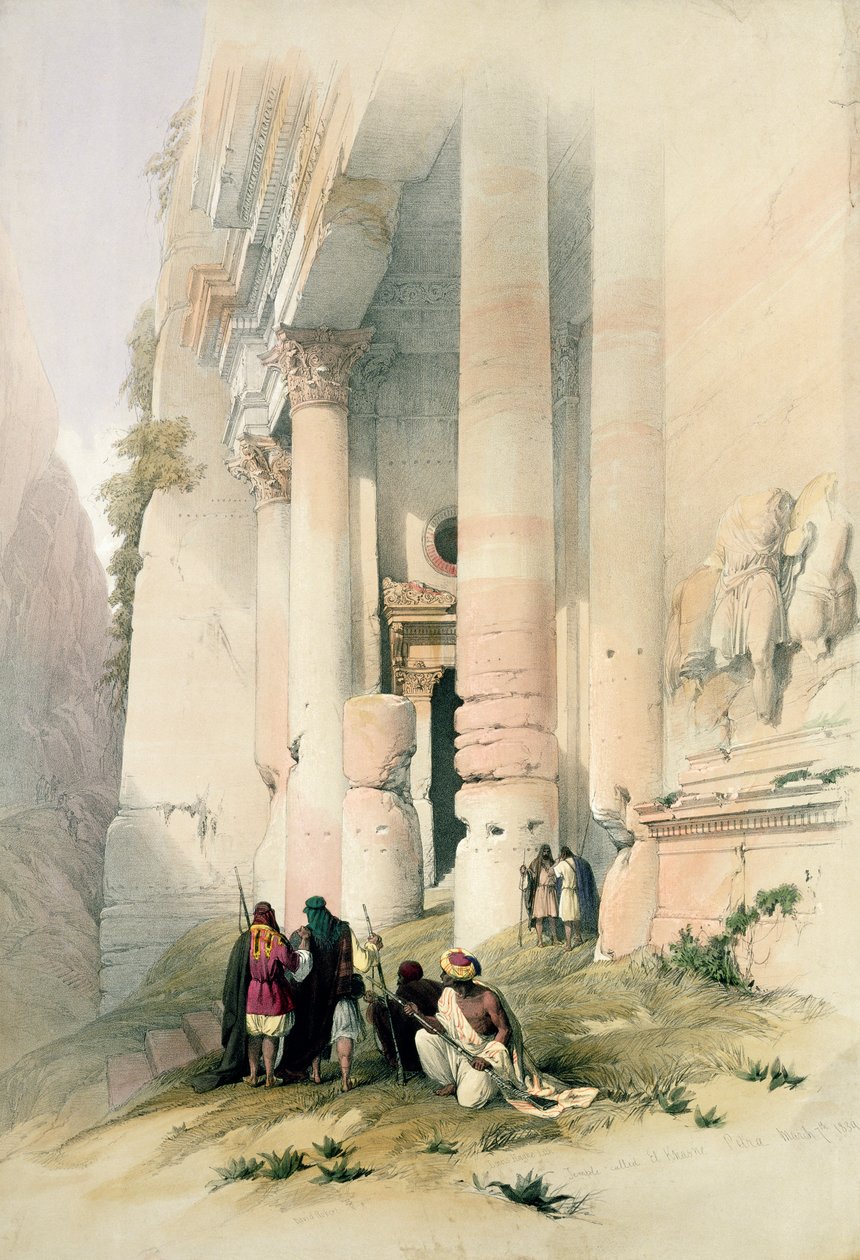 Tempio chiamato El Khasne, Petra, 7 marzo 1839, tavola 94 dal Volume III di 