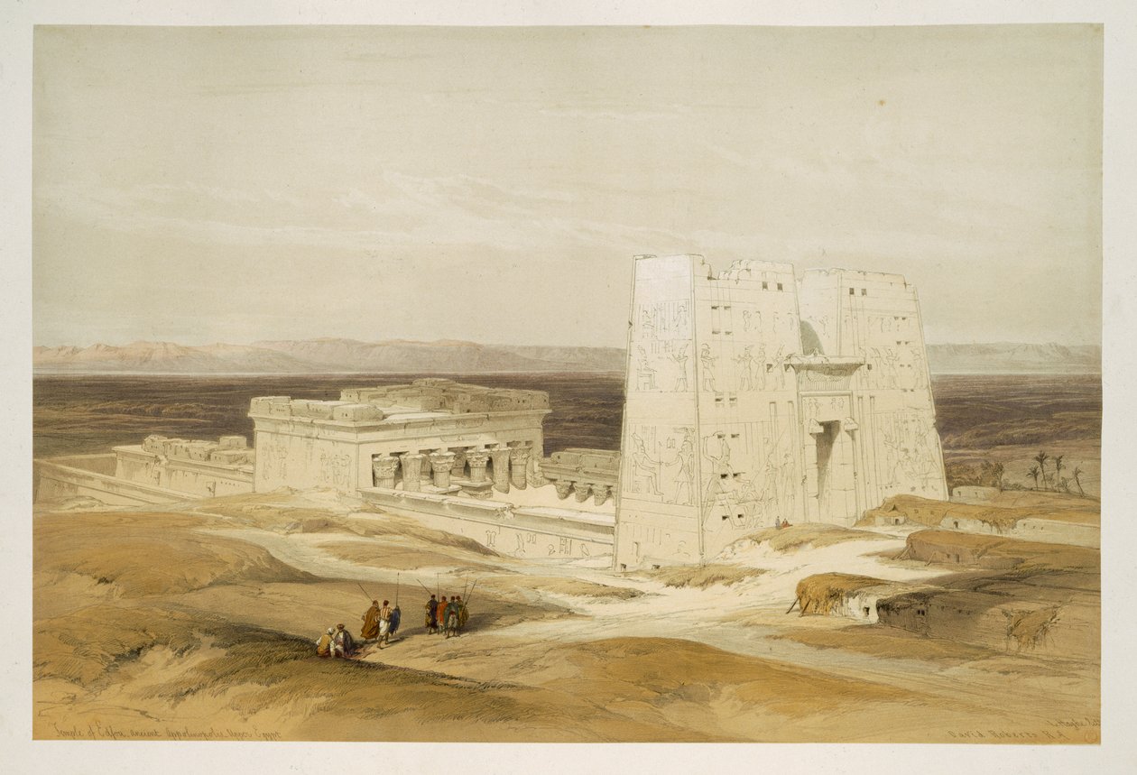 Tempio di Edfu, antica Apollinopoli, Alto Egitto, da Egitto e Nubia, Vol.1 da David Roberts