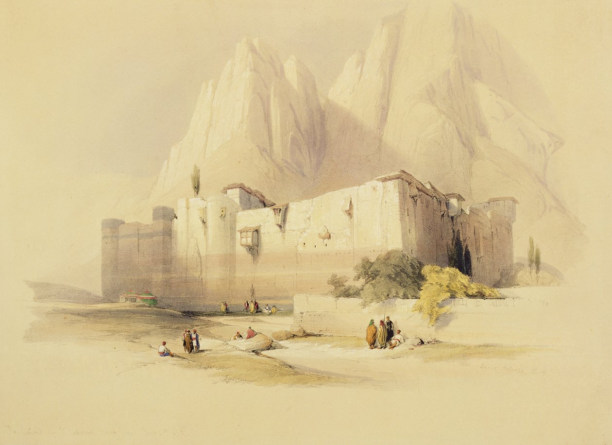 Il convento di Santa Caterina, Monte Sinai, 21 febbraio 1839, tavola 109 dal Volume III di 