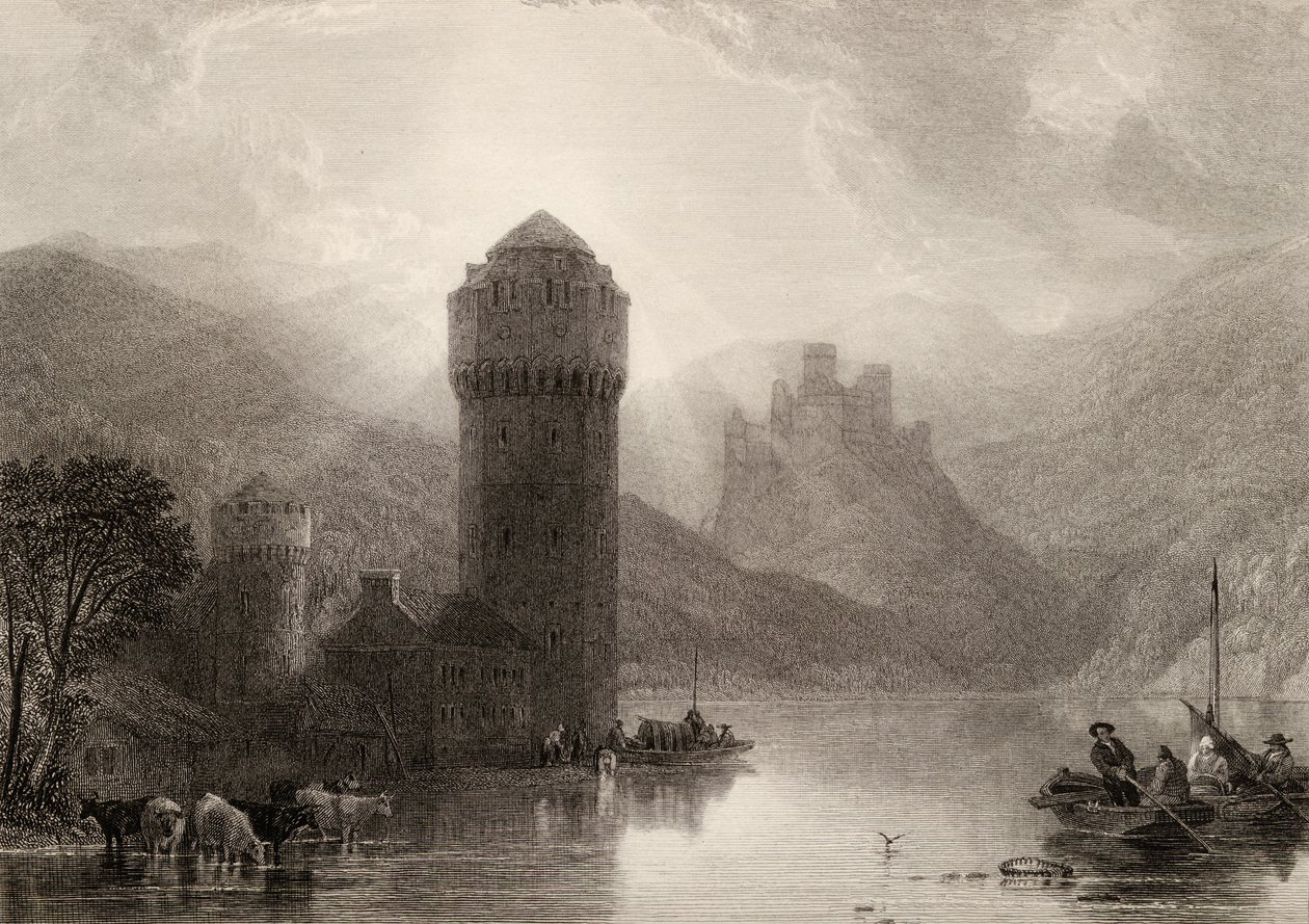 Torre di Niederlahnstein, incisa da E. Goodall, illustrazione da 